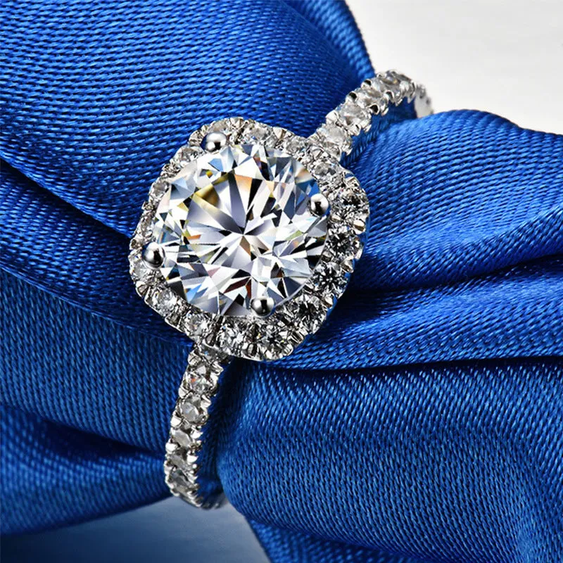 0.5 Carat Moissanite Diamond Halo Ring for Her