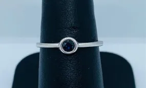 10K White Gold Bezel Set Sapphire Ring