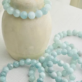 10mm Aquamarine Stretch Bracelet