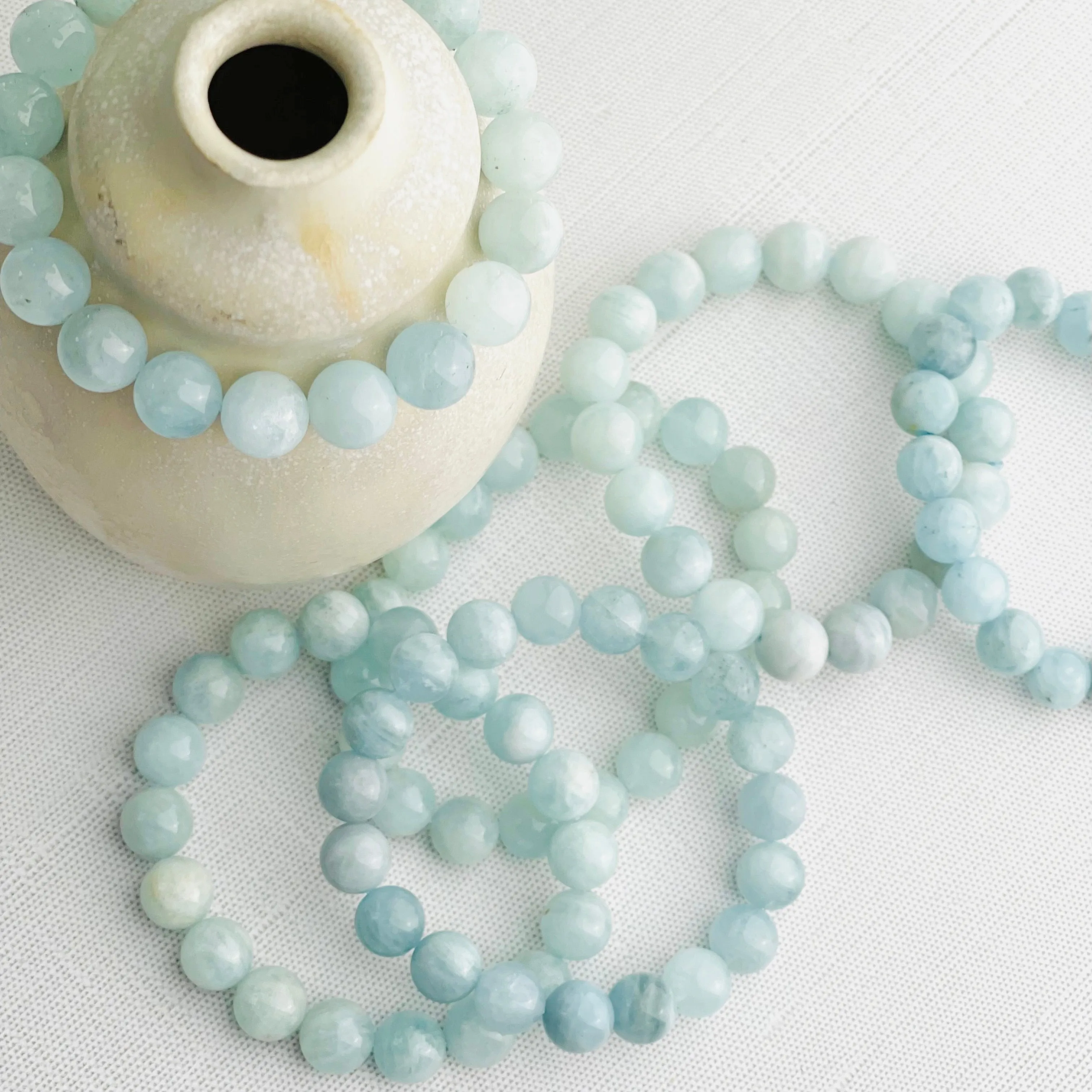 10mm Aquamarine Stretch Bracelet