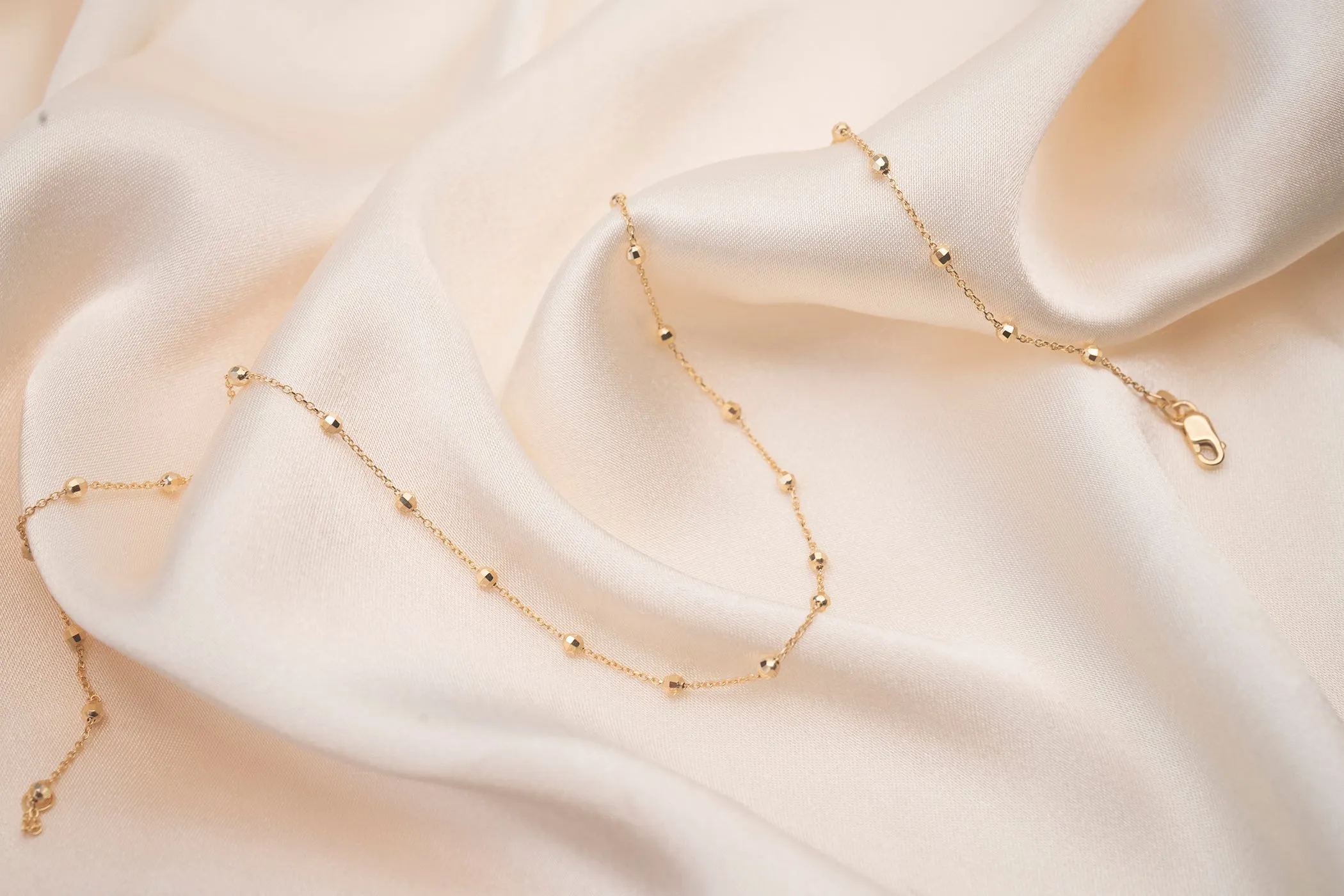 14k Disco Satellite Necklace