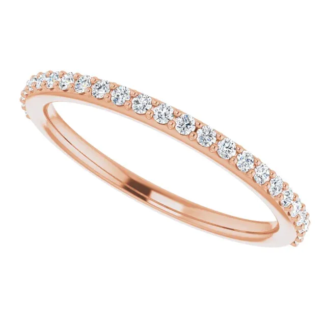 14K Gold 1/4 CTW Pinpoint Set Lab-Grown Diamond Wedding Band