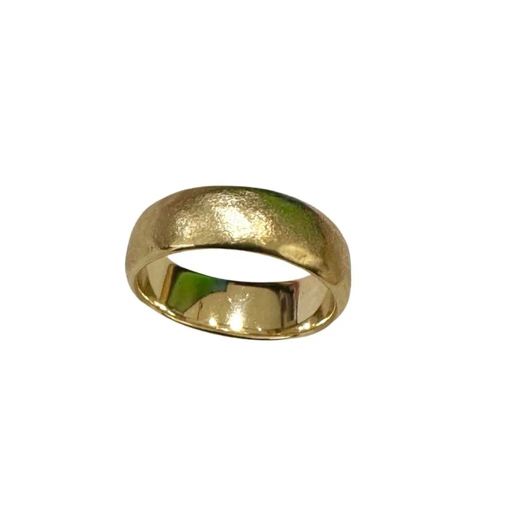 14k Gold 7 mm Stardust Band Matte Textured Ring