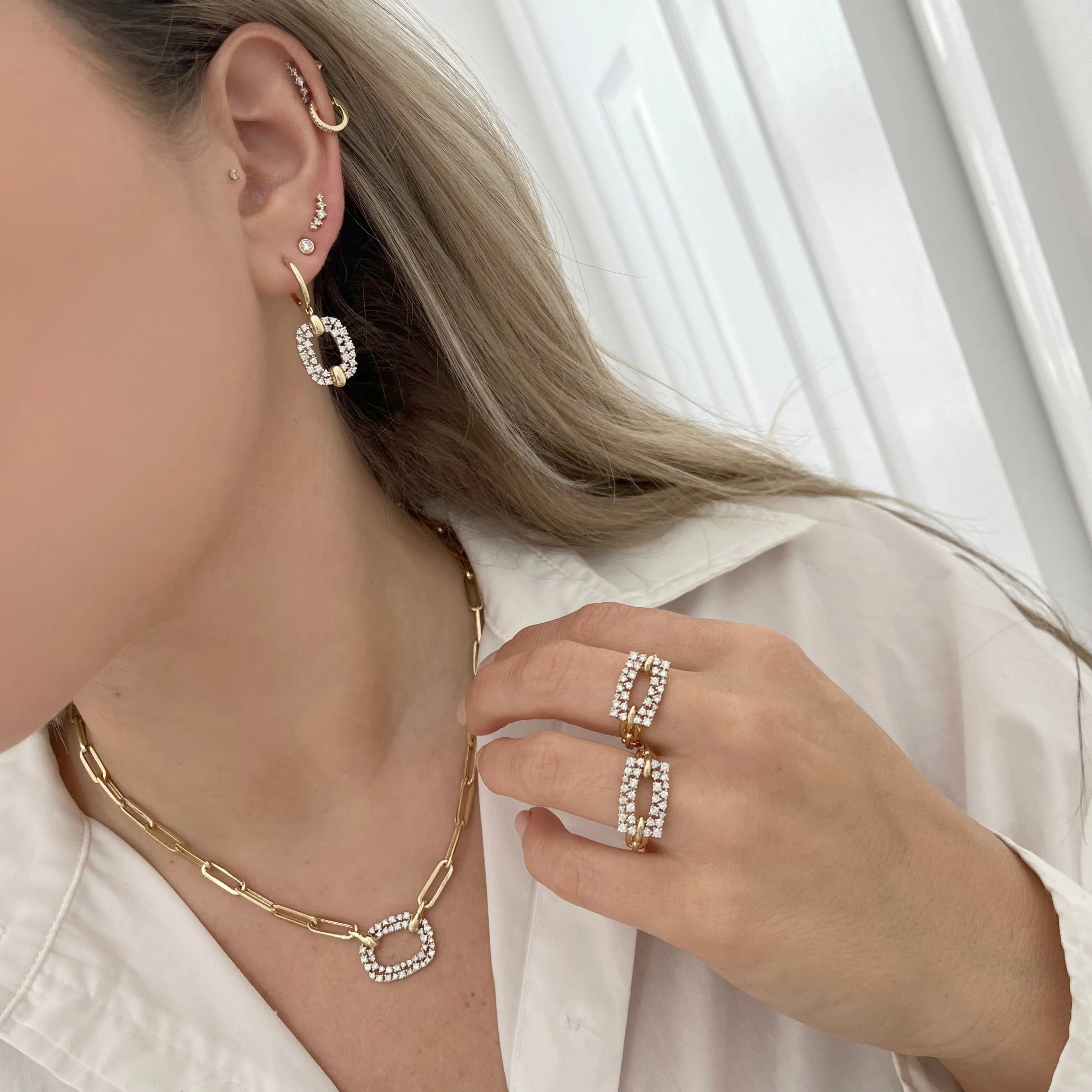 14K GOLD DIAMOND AVIVA EARRINGS
