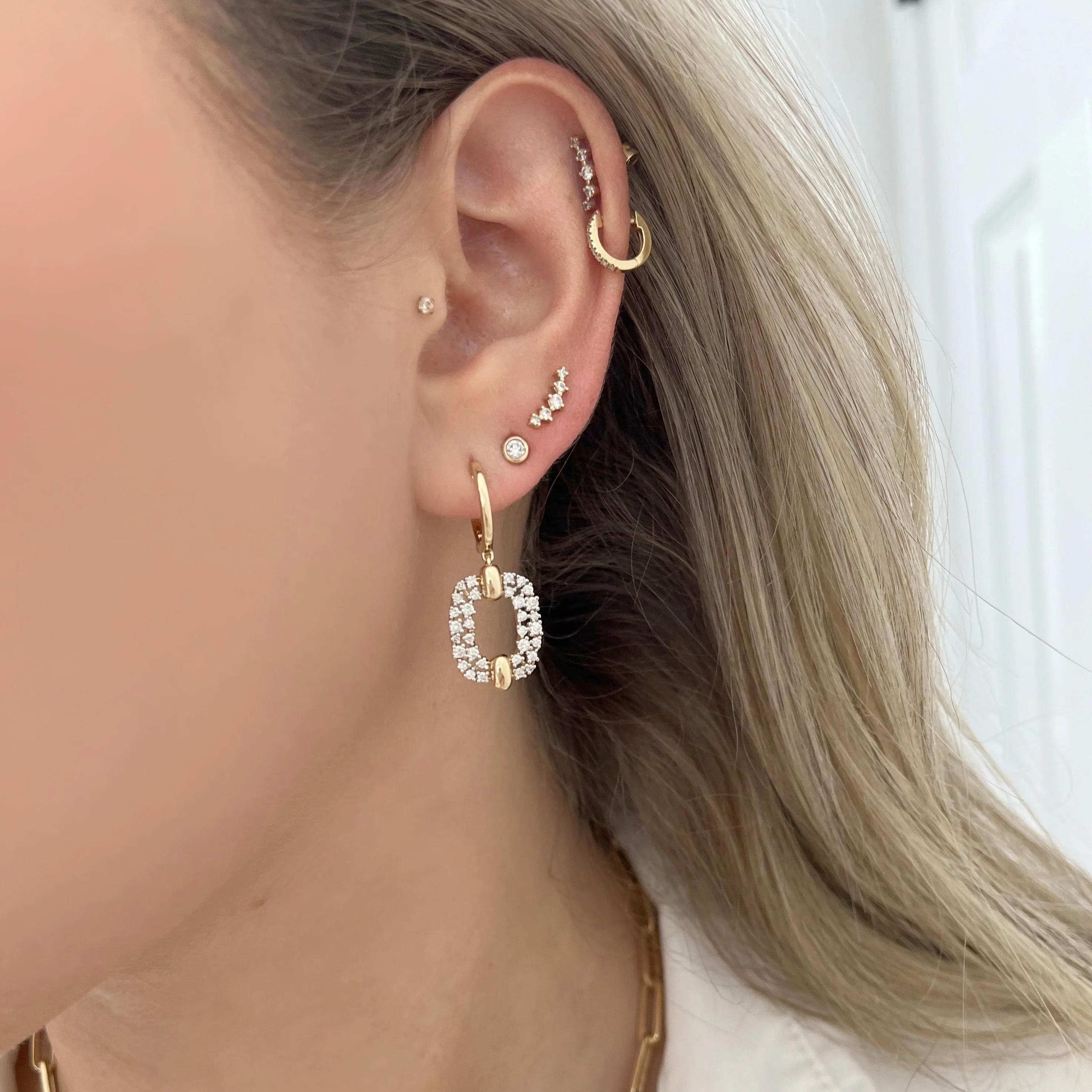 14K GOLD DIAMOND AVIVA EARRINGS