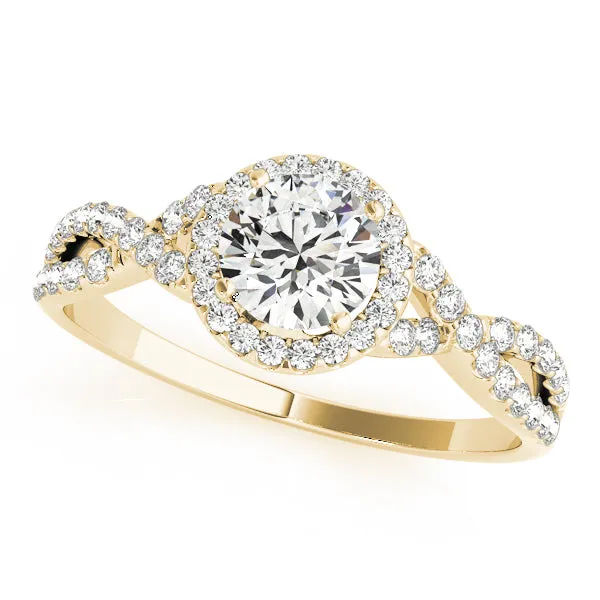 14k Halo Engagement Ring Set