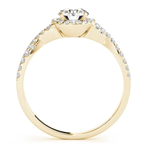 14k Halo Engagement Ring Set