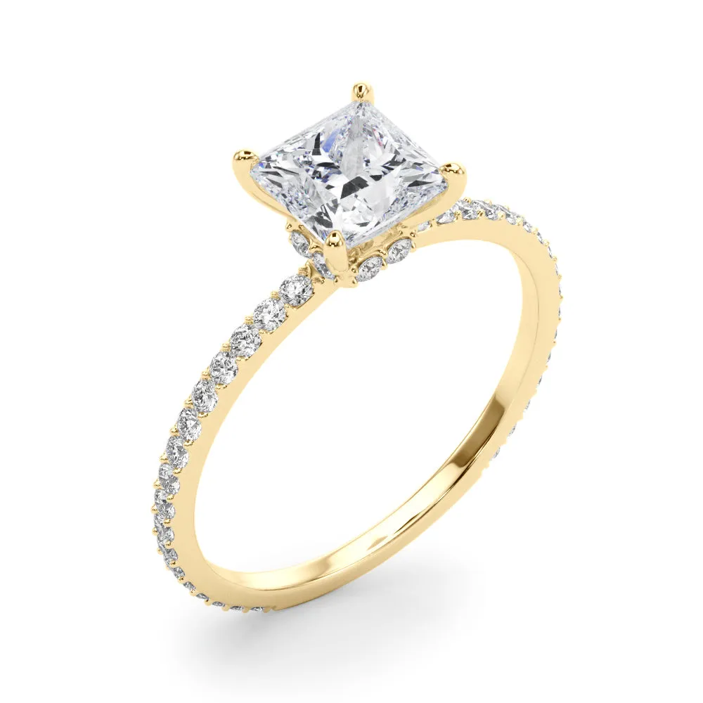 14K Hidden halo Engagement Ring