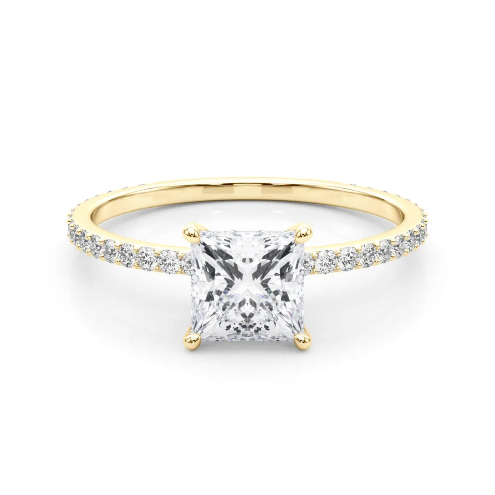 14K Hidden halo Engagement Ring