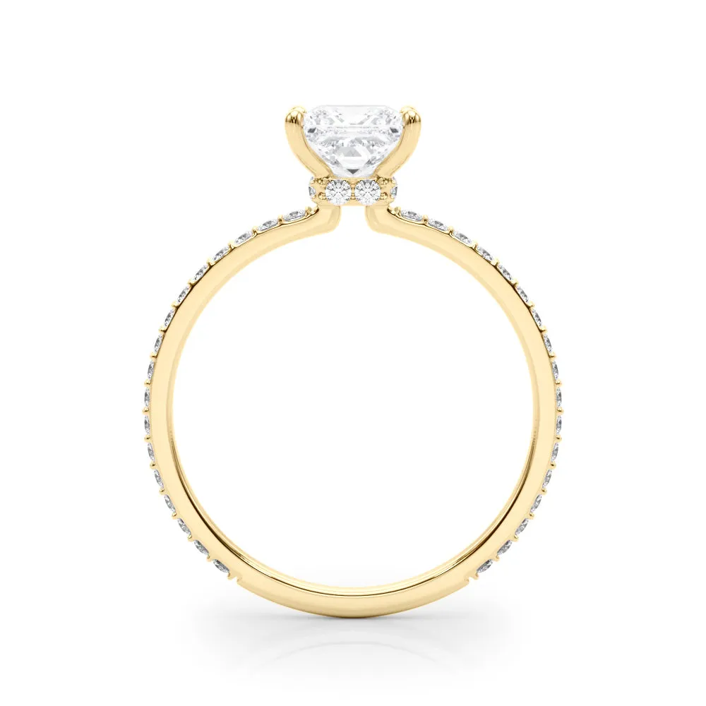14K Hidden halo Engagement Ring