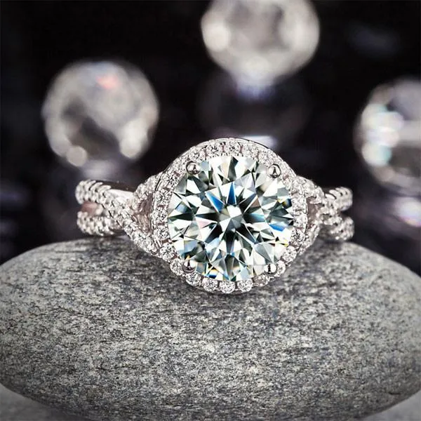 3 Carat Simulated Diamond 925 Sterling Silver Wedding Engagement Luxury Ring Promise Anniversary