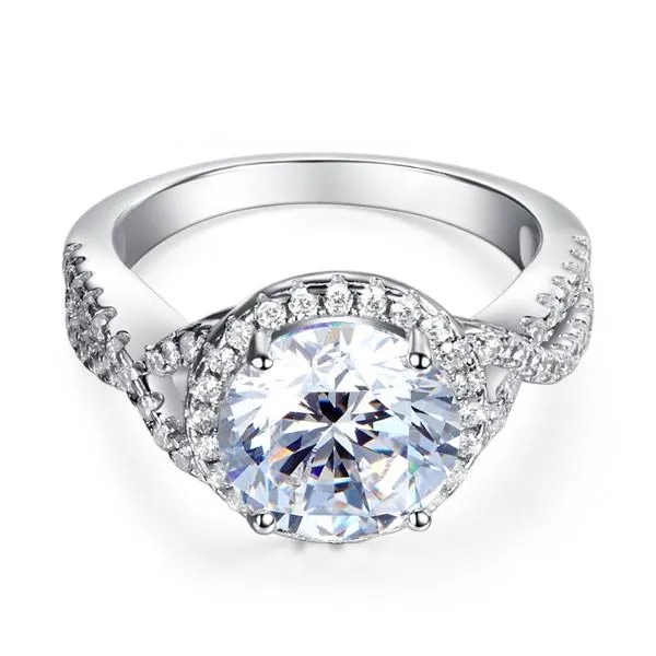 3 Carat Simulated Diamond 925 Sterling Silver Wedding Engagement Luxury Ring Promise Anniversary