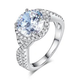 3 Carat Simulated Diamond 925 Sterling Silver Wedding Engagement Luxury Ring Promise Anniversary