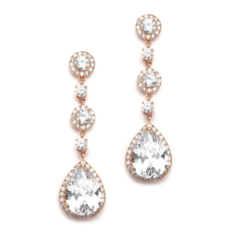 3 Tier Dream Pear Shaped Drop Earrings