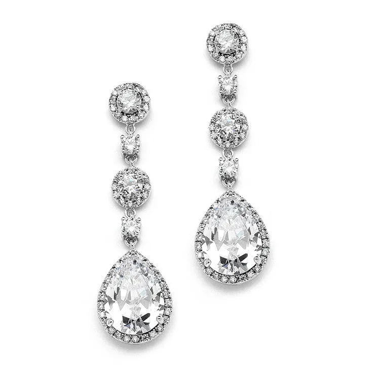 3 Tier Dream Pear Shaped Drop Earrings