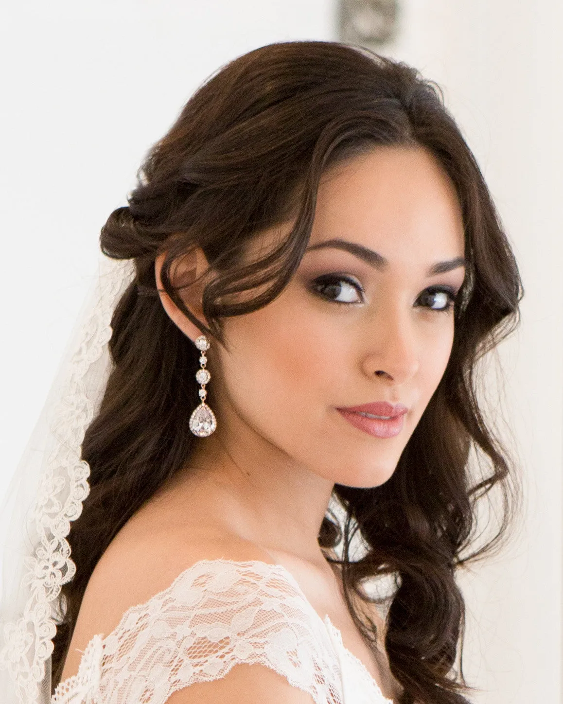 3 Tier Dream Pear Shaped Drop Earrings