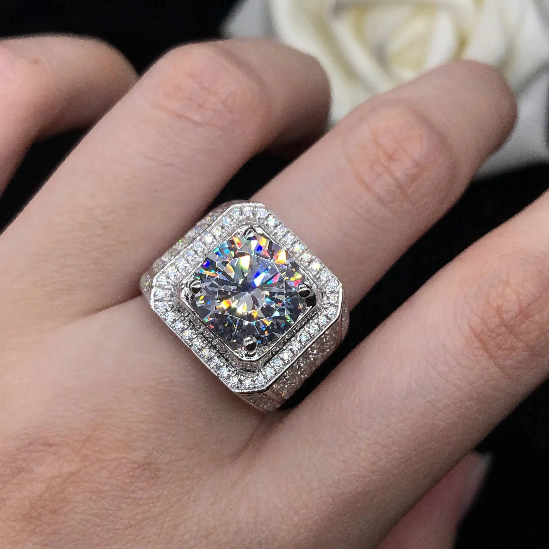 5 Carats Lab Grown Diamond Ring for Men