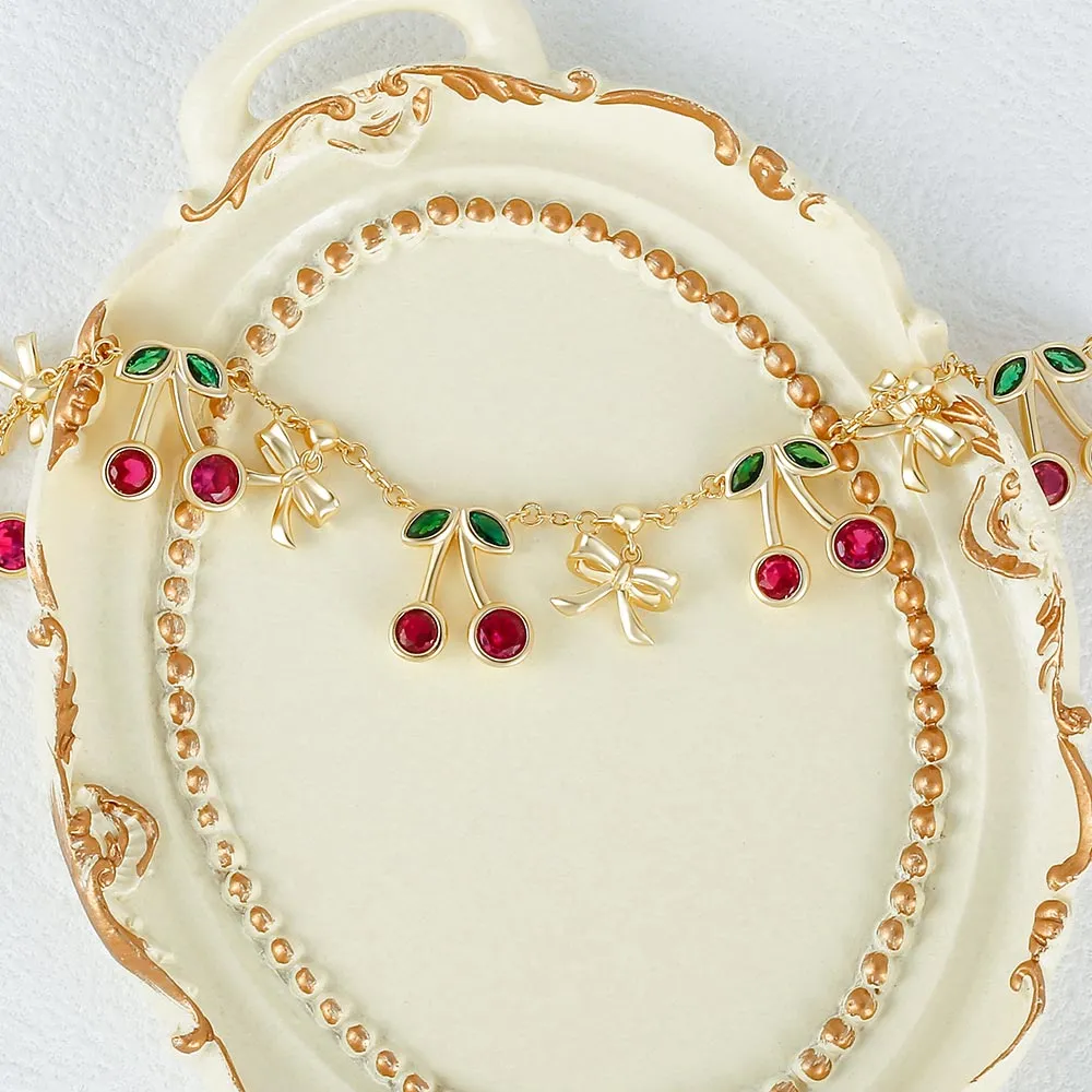 925 Silver Cherry Chain Bracelet