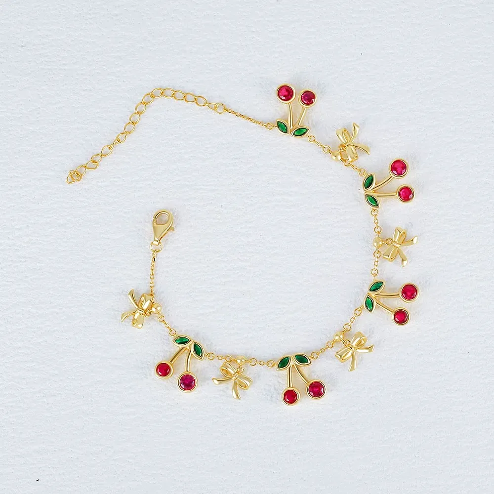 925 Silver Cherry Chain Bracelet