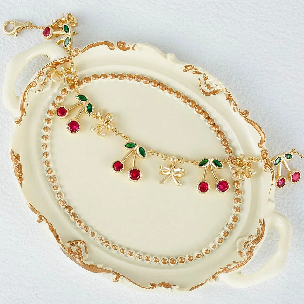 925 Silver Cherry Chain Bracelet