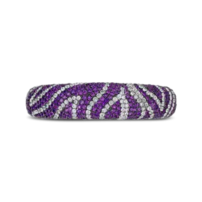 Amethyst & White Sapphire Zebra Bangle