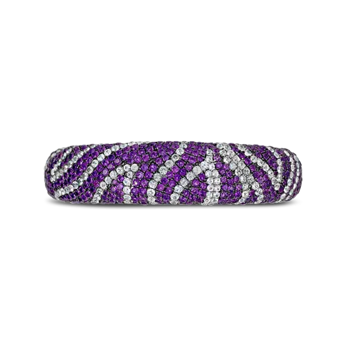 Amethyst & White Sapphire Zebra Bangle