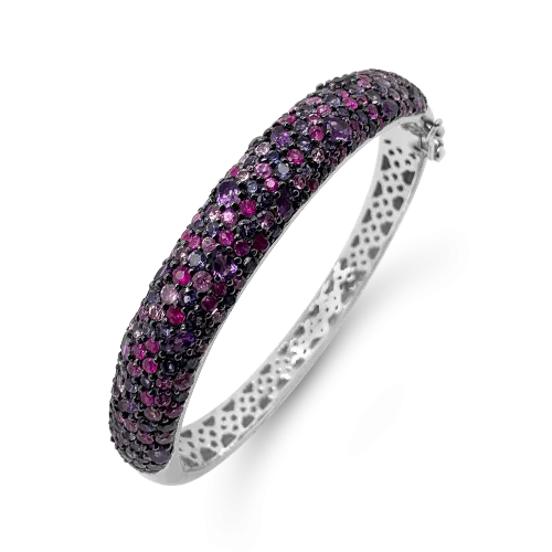 Amethyst, Iolite & Sapphire Bangle Bracelet