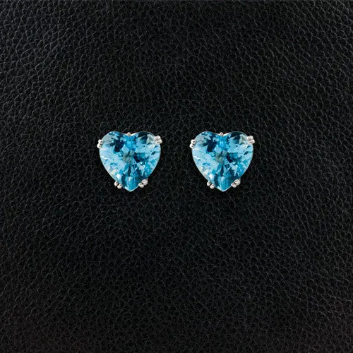 Aquamarine & Diamond Estate Earrings
