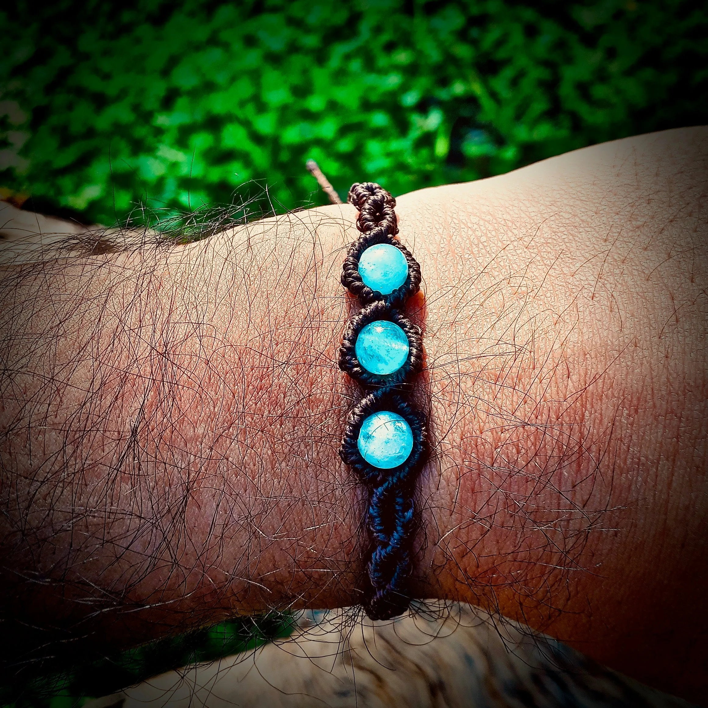 Aquamarine beads bracelet