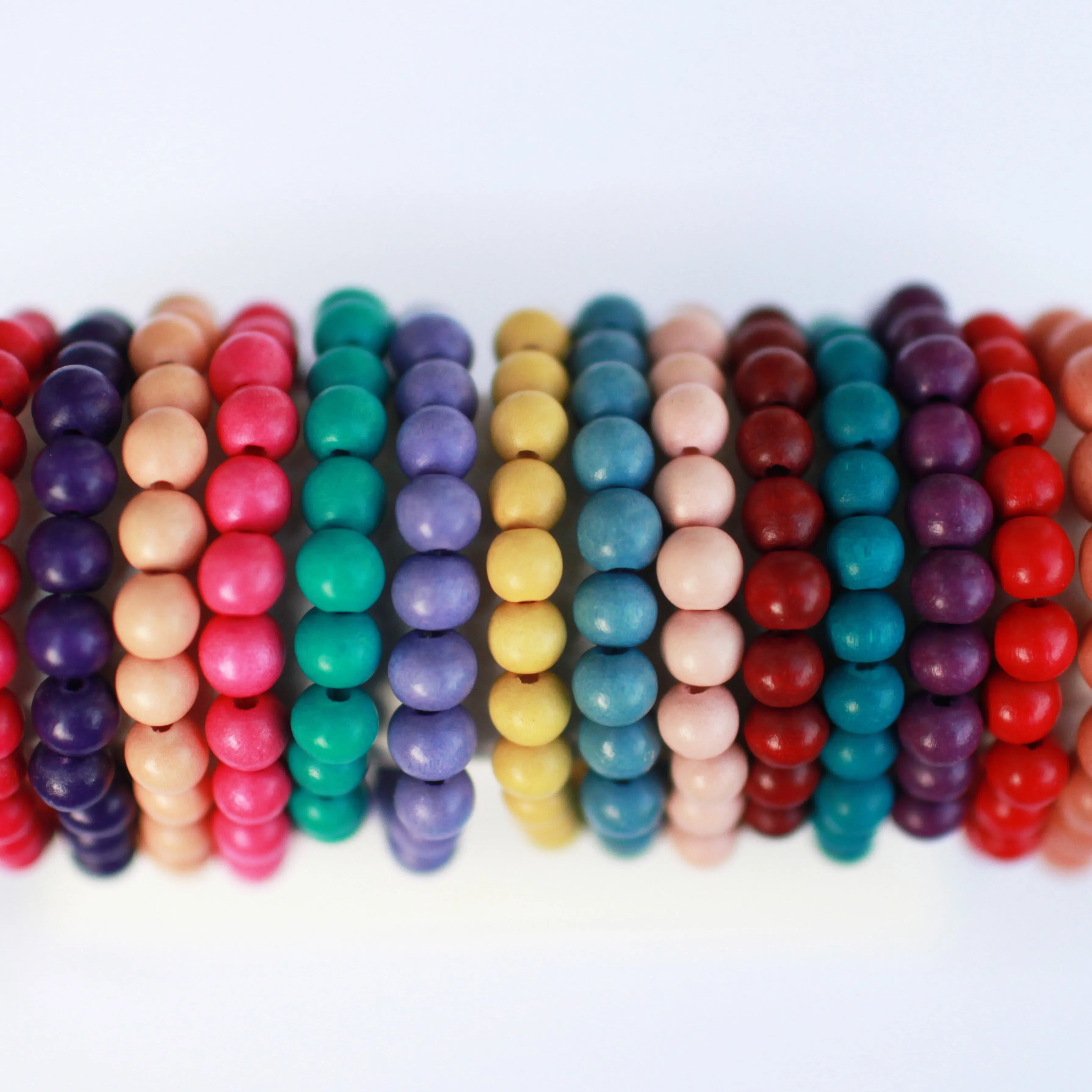 Aquamarine Wood 8mm Bracelet