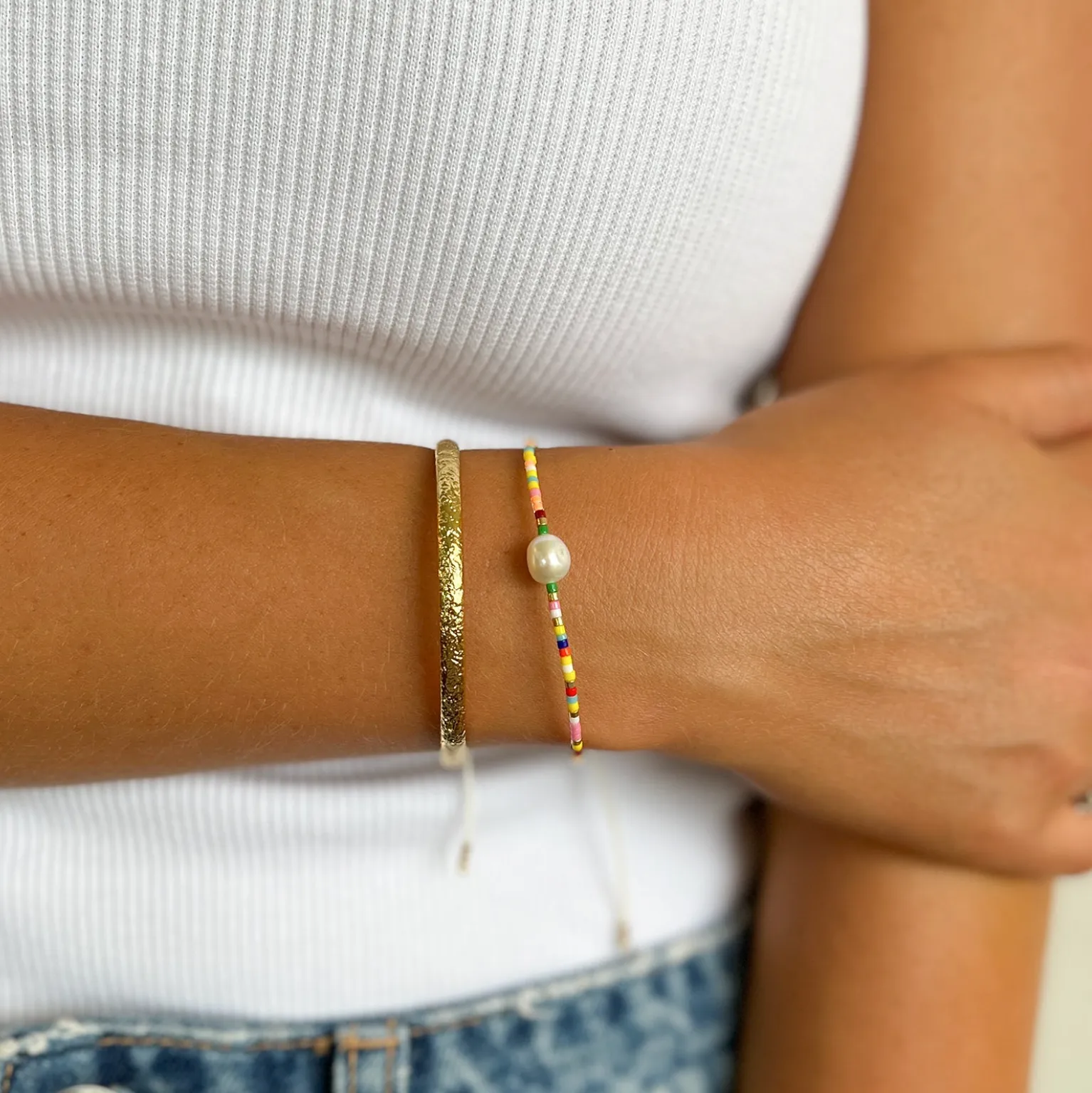 Arms Of Eve Marley Gold & Pearl Bracelet