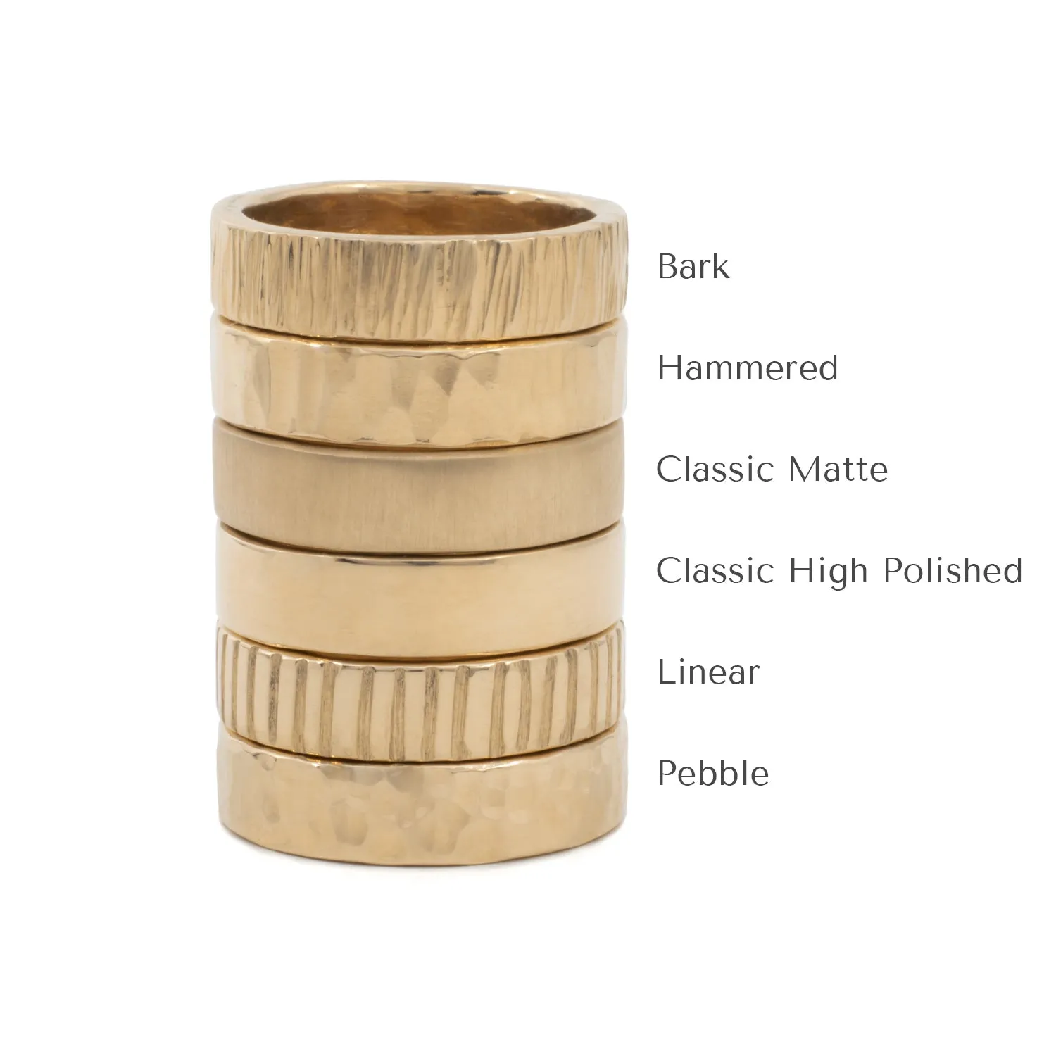 Bark - 5mm Gold Wedding Band
