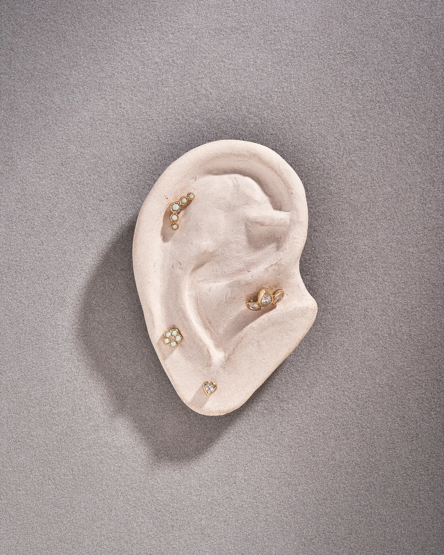 Bezel Heart Stud