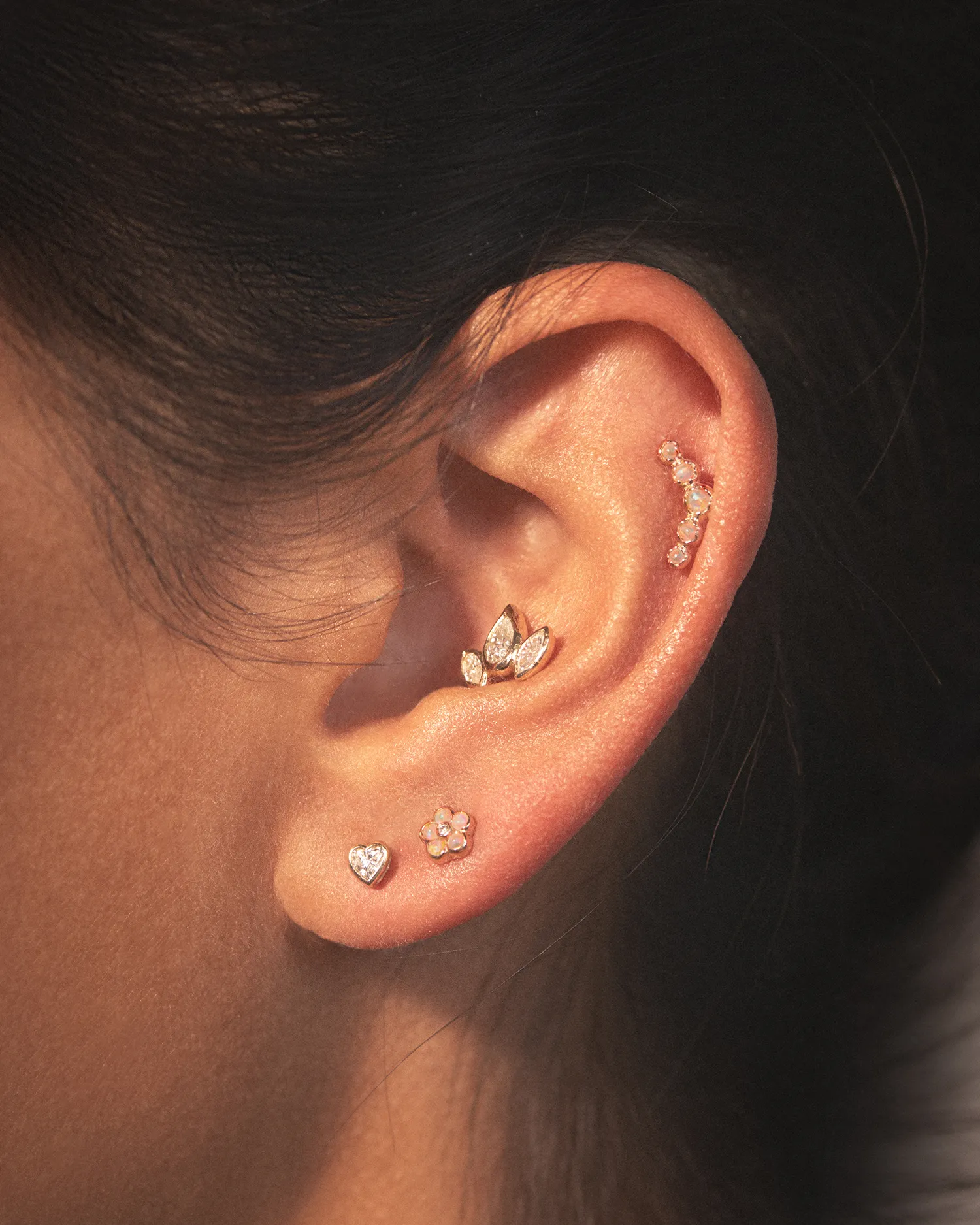 Bezel Heart Stud
