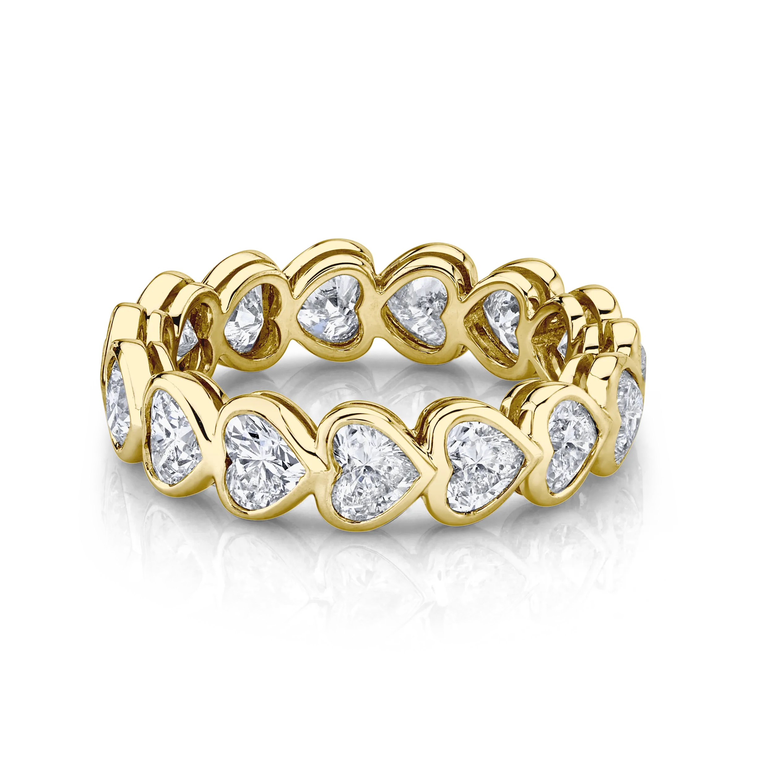 BEZELED HEART FULL DIAMOND ETERNITY BAND