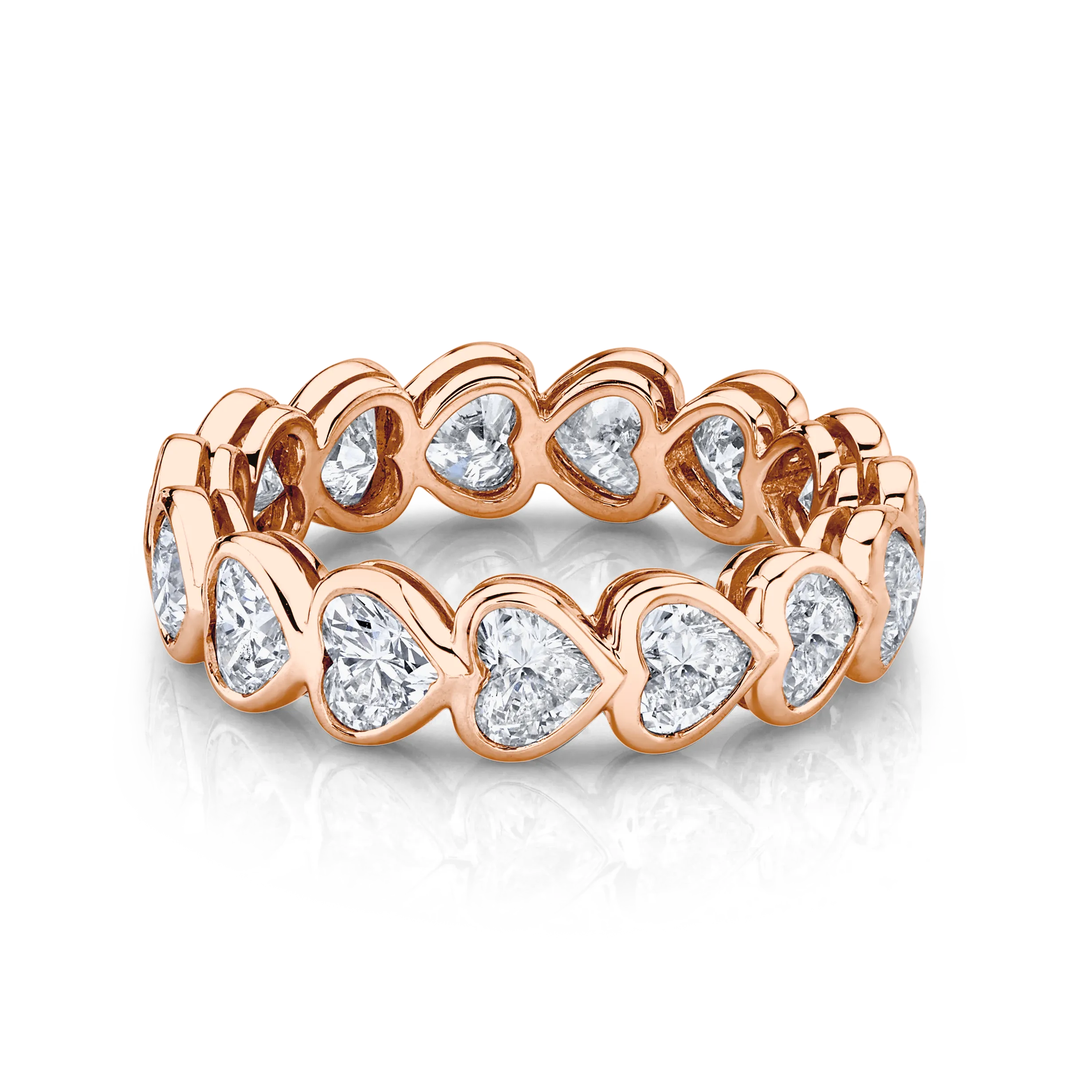 BEZELED HEART FULL DIAMOND ETERNITY BAND