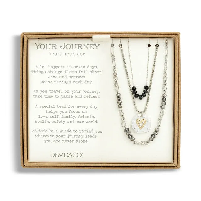 Black Beaded Love Necklace