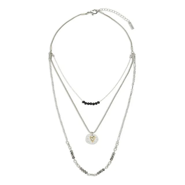 Black Beaded Love Necklace