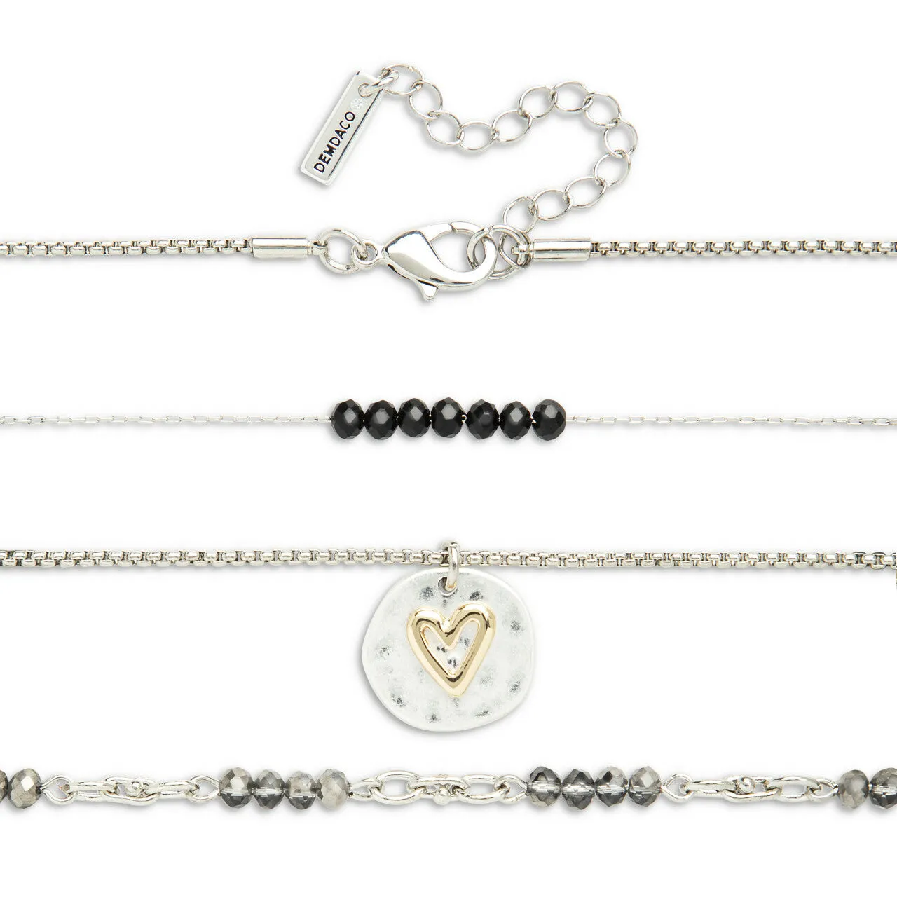 Black Beaded Love Necklace
