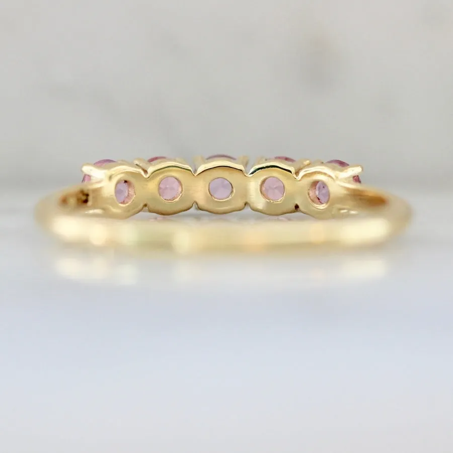Blossom Pink Round Brilliant Cut Sapphire & Spinel Band