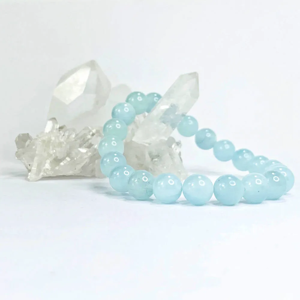 Blue Aquamarine Beaded Bracelet