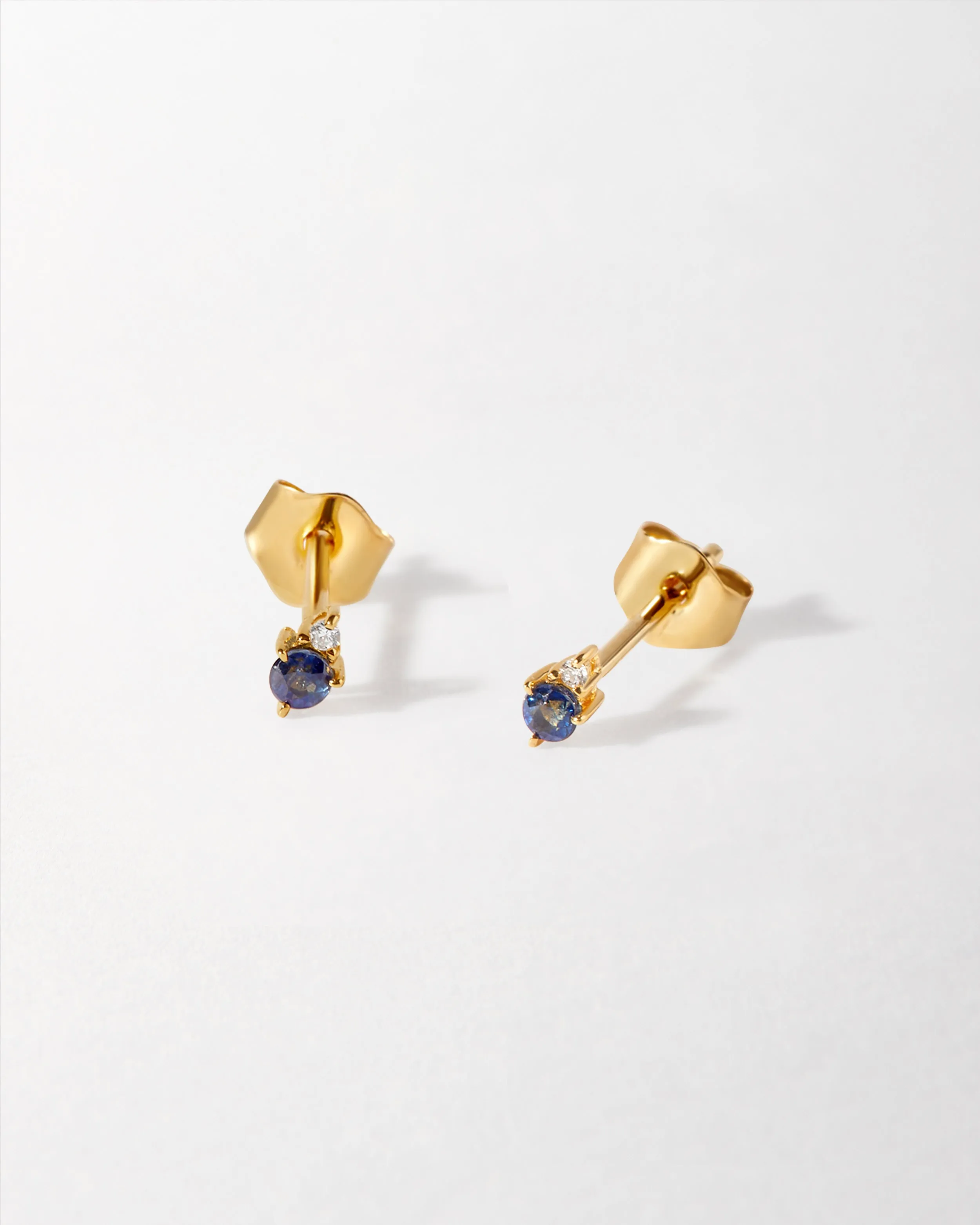 Blue Sapphire Diamond Stud Earrings