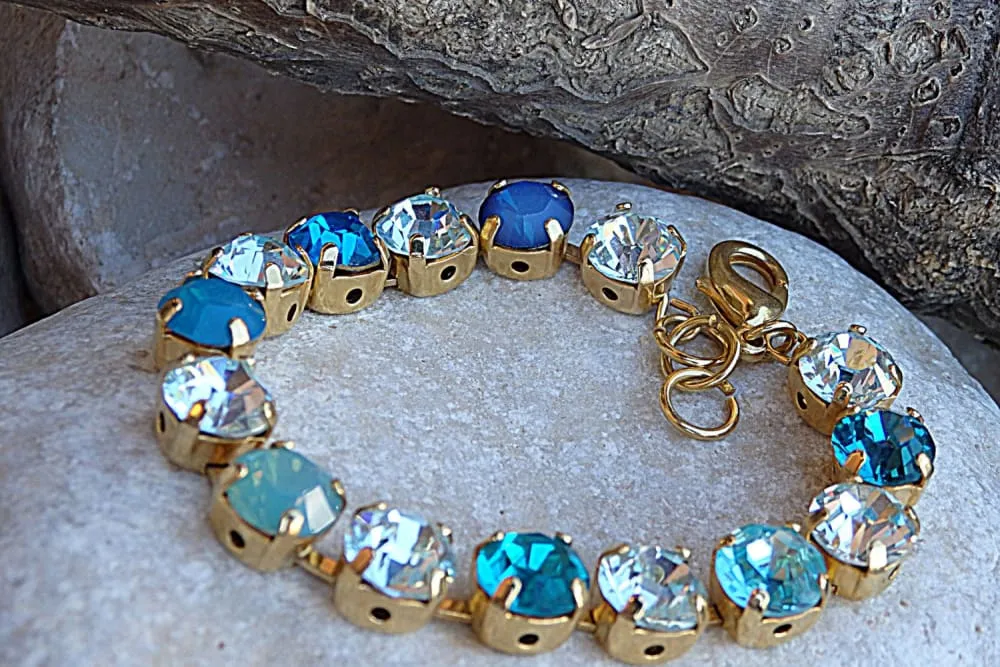 Blue tennis bracelet