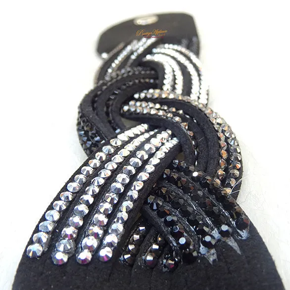 Braided Pink Blue Brown Black Grey Fashion Wrap Bracelet Rhinestone Jewellery