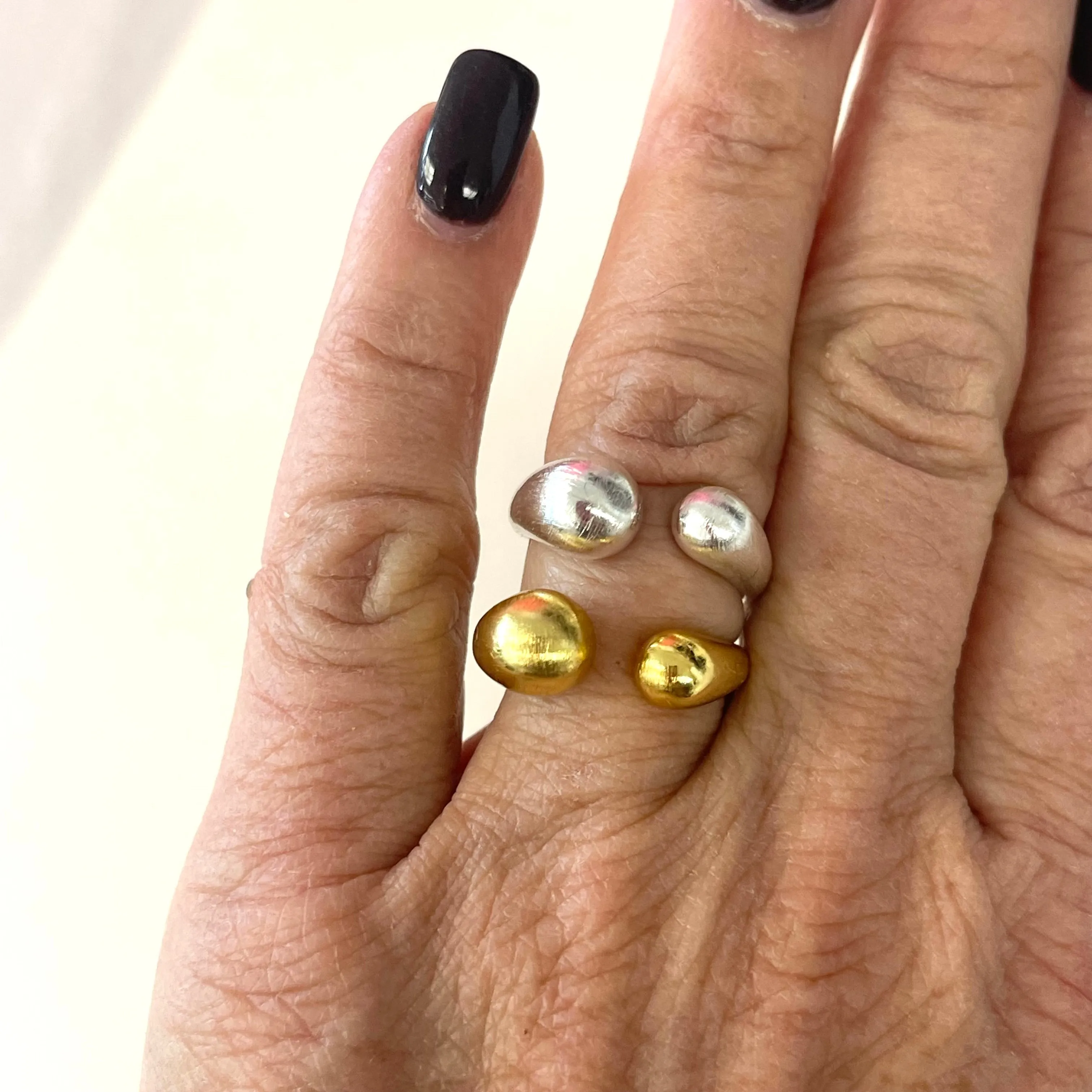 Brushed Metallic Adjustable Ring