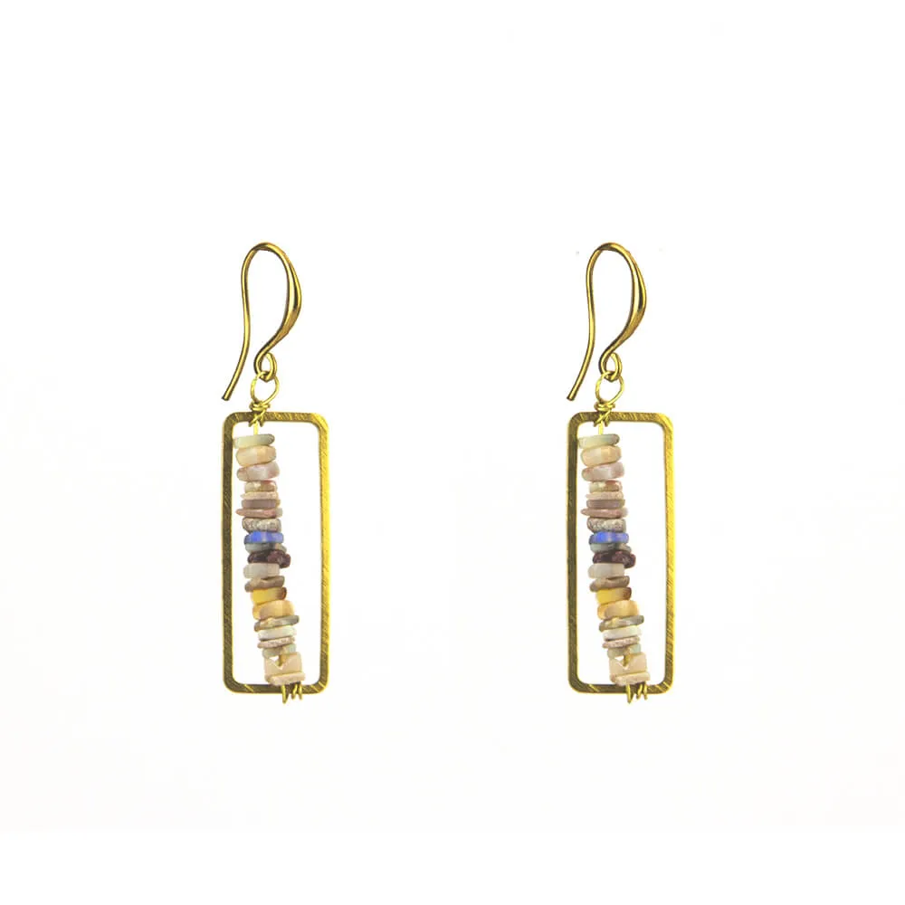 Cairns Earring: Heishi Rectangle Earrings