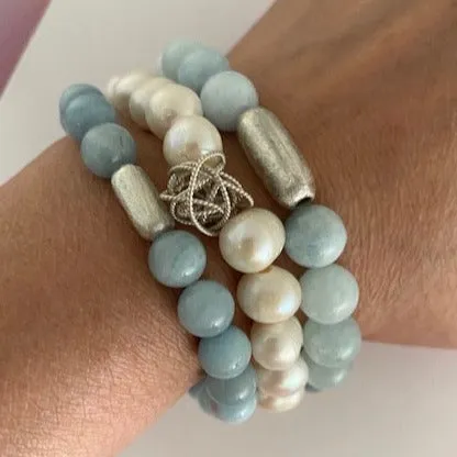 Calming Aquamarine & Silver Bracelet