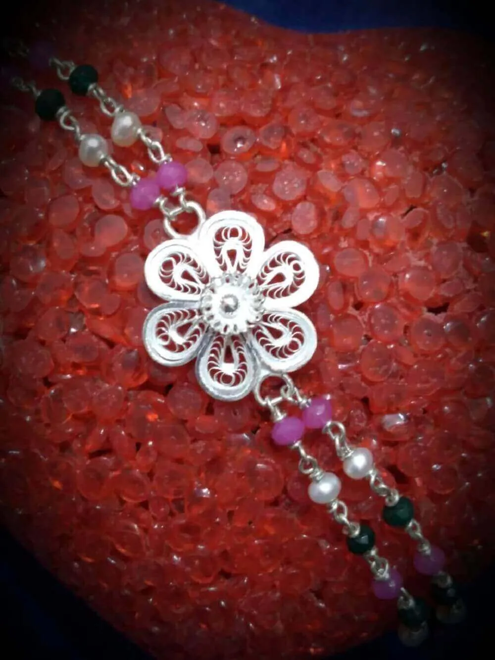 Calming compass - Silver rakhi
