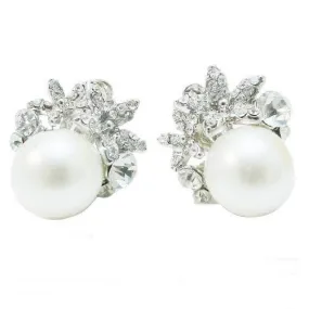 Carly Pearl and Crystal Earrings