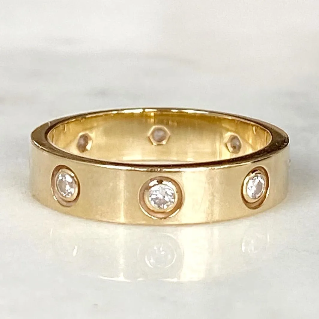 Cartier 18K Yellow Gold 8 Diamond Love Ring 49